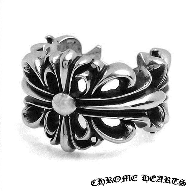 Chrome HeartsvJ Nn[c _ut[NXO @Double Floral cross Ring